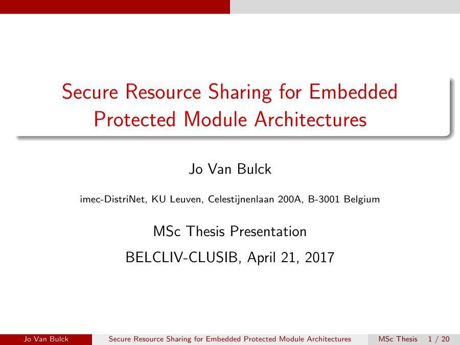 Secure Resource Sharing for Embedded Protected Module Architectures