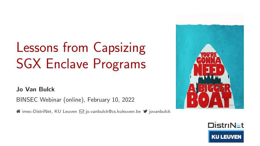 You're Gonna Need A Bigger Boat: Lessons from Capsizing SGX Enclave Programs