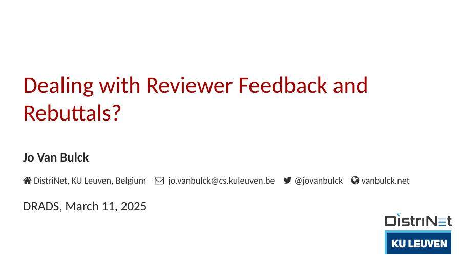 Dealing with Reviewer Feedback and Rebuttals?