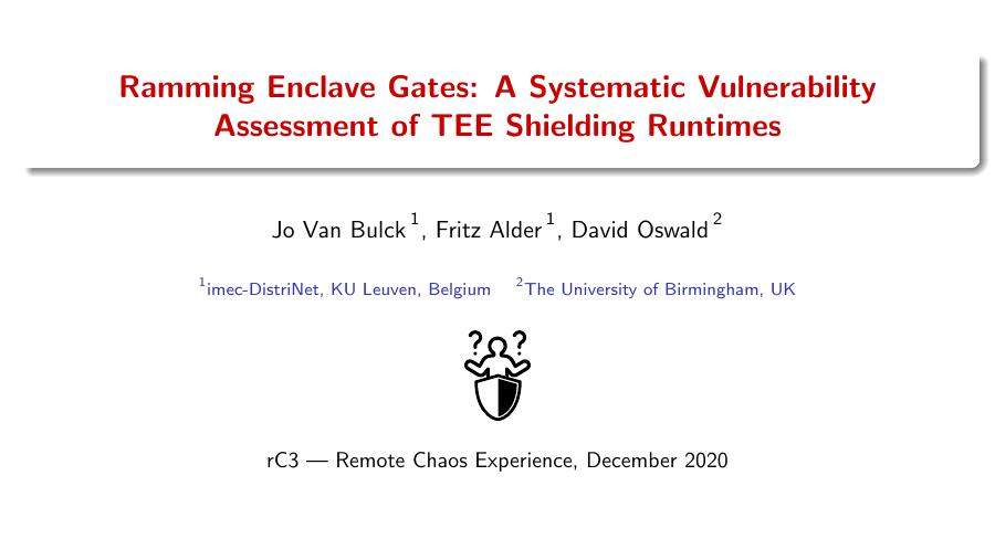 Ramming Enclave Gates: A Systematic Vulnerability Assessment of TEE Shielding Runtimes