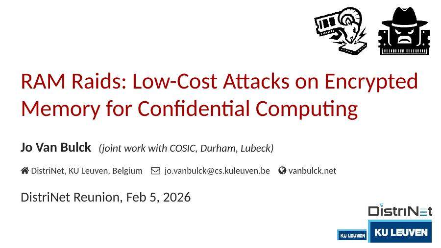 RAM Raids: Low-Cost Attacks on Encrypted Memory for Confidential Computing