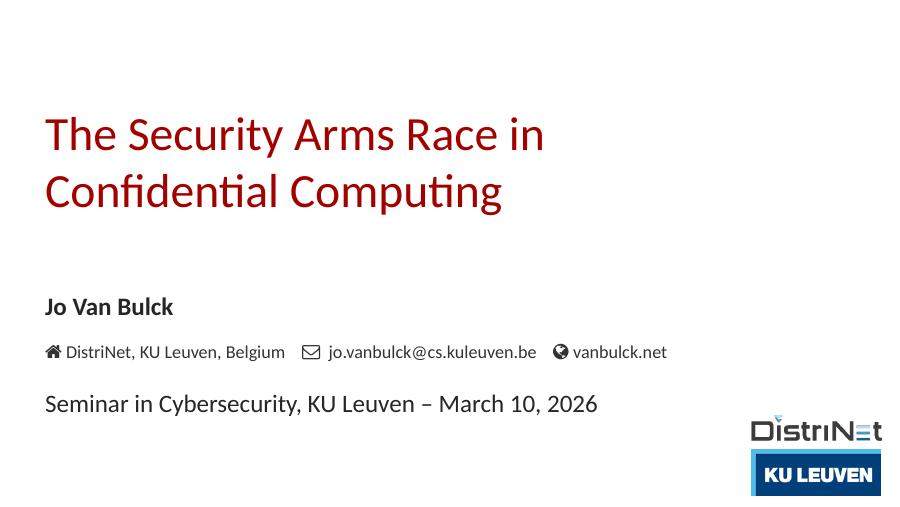 The Security Arms Race in Confidential Computing