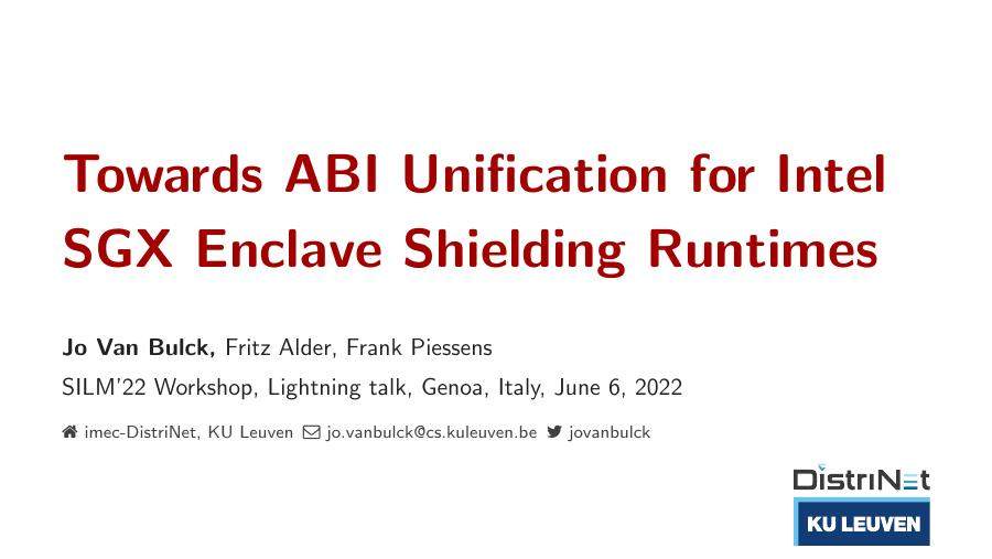Towards ABI Unification for Intel SGX Enclave Shielding Runtimes