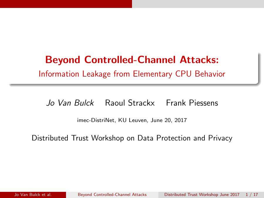 Beyond Controlled-Channel Attacks: Information Leakage from Elementary CPU Behavior