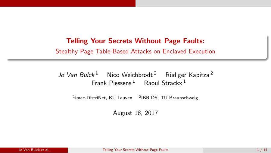 Telling Your Secrets Without Page Faults: Stealthy Page Table-Based Attacks on Enclaved Execution